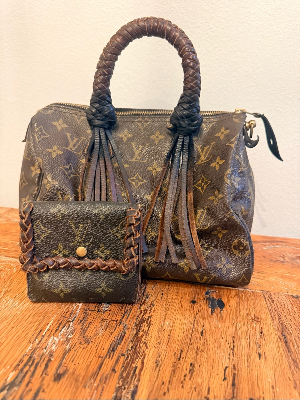 Authentic LV Speedy - Professionally upcycled with braided leather handles